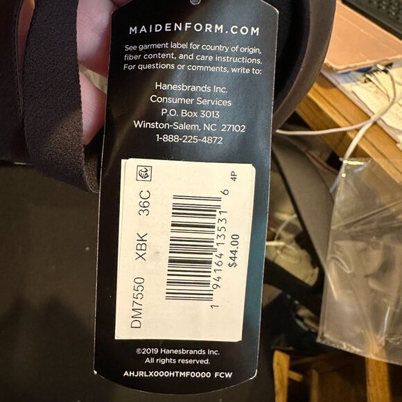 Maidenform Racerback Bra Black 36C DM7550 Smartzone Cups Supersoft Fabric New - Picture 5 of 7